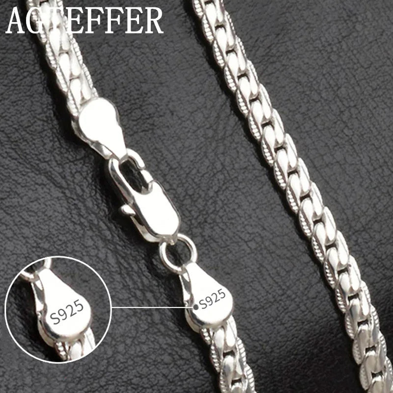 6Mm Figaro Chain Necklace - Silver&Gold, Unisex Fashion Jewelry