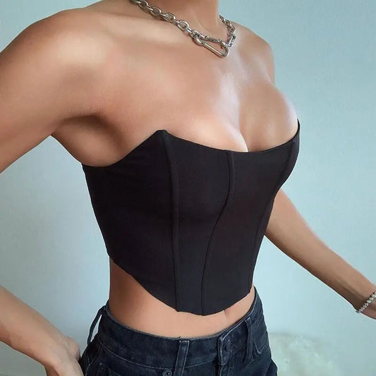 Backless Sleeveless Bustier Top
