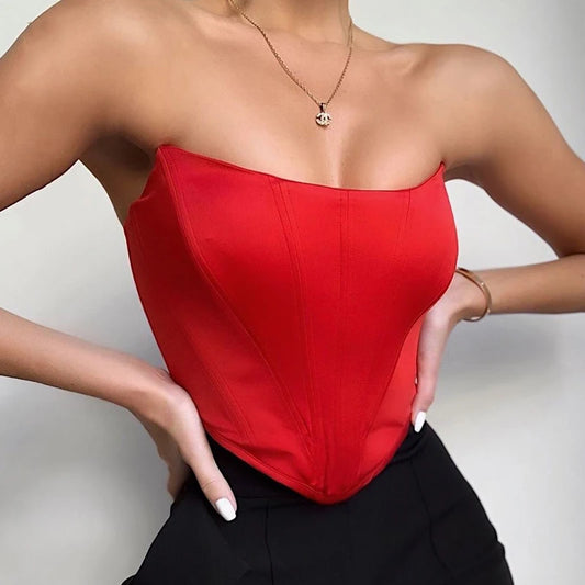 Backless Sleeveless Bustier Top