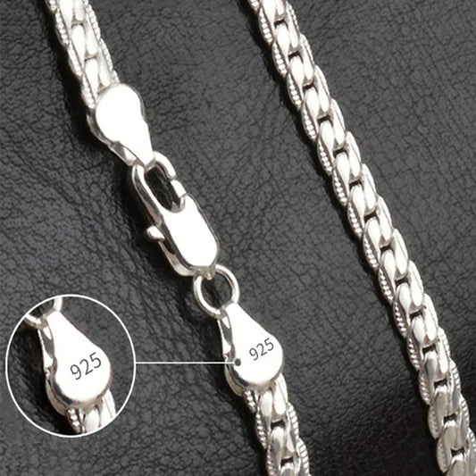 6Mm Figaro Chain Necklace - Silver&Gold, Unisex Fashion Jewelry